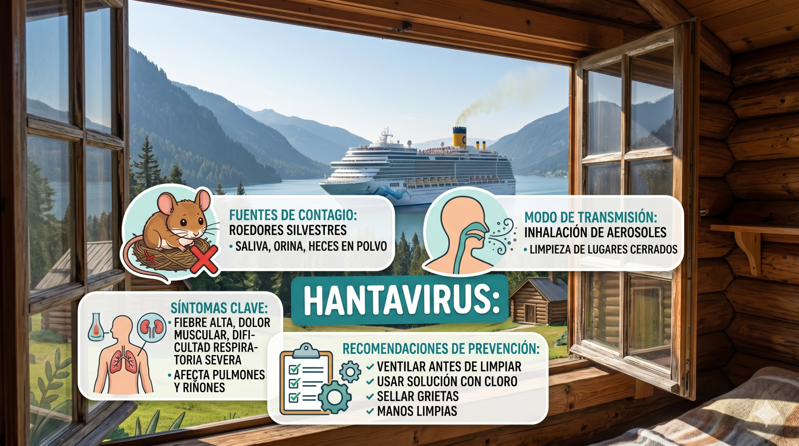 el hantavirus o el virus del crucero.